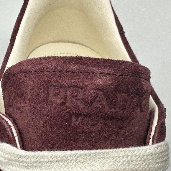 PRADA Mens Lane Triangle Logo T Toe Suede Lace Up Low Top Sneakers Shoes - Picture 7 of 16